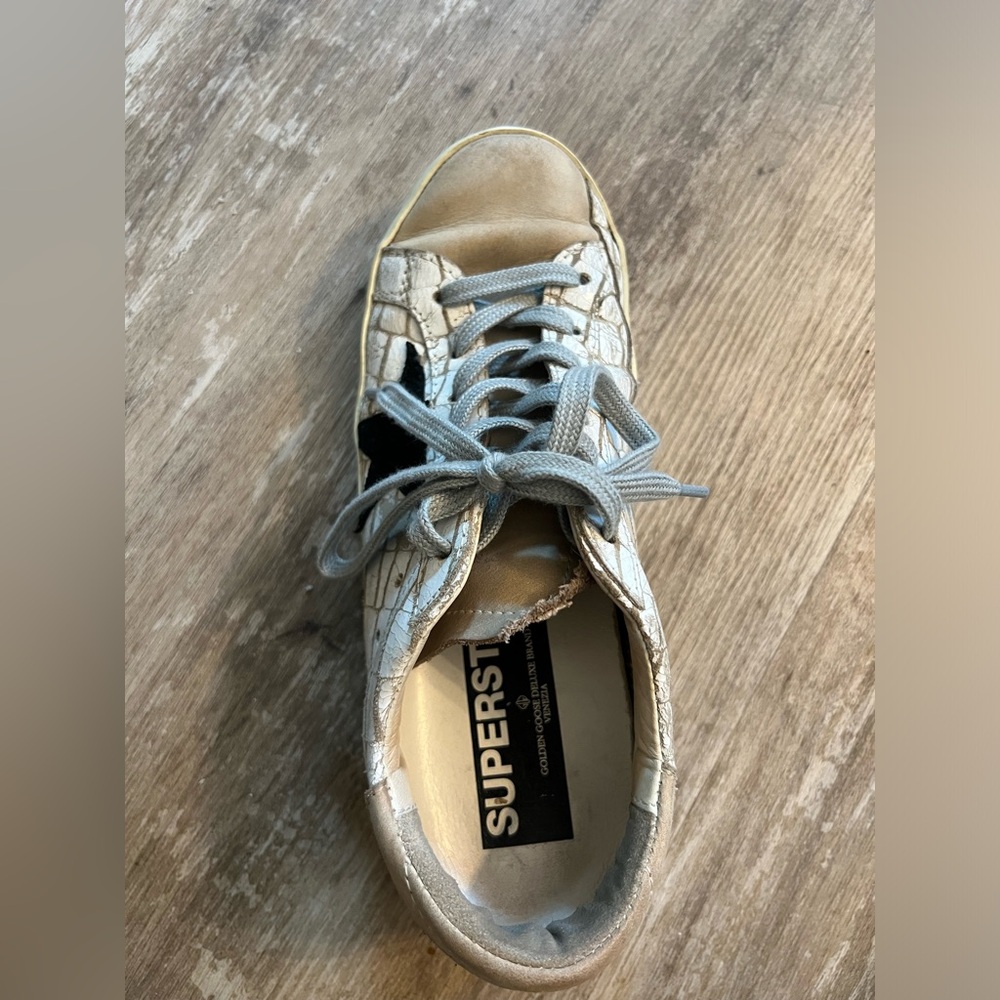 Golden Goose White Croc Superstar Sneakers (DISCONTINUED DESIGN!) - Picture 14 of 15